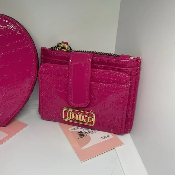 Juicy Couture Pink Heart Wristlet and Wallet Set - Picture 3 of 12